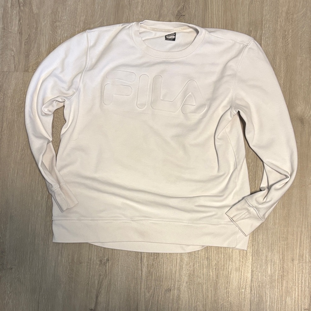 Fila Men's Cream Crewneck Sweater